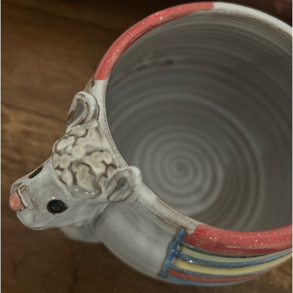 MudWorks Dolly the Llama Handmade Pottery Mug - Picture 4 of 6